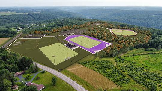 artist rendering of athletics fields